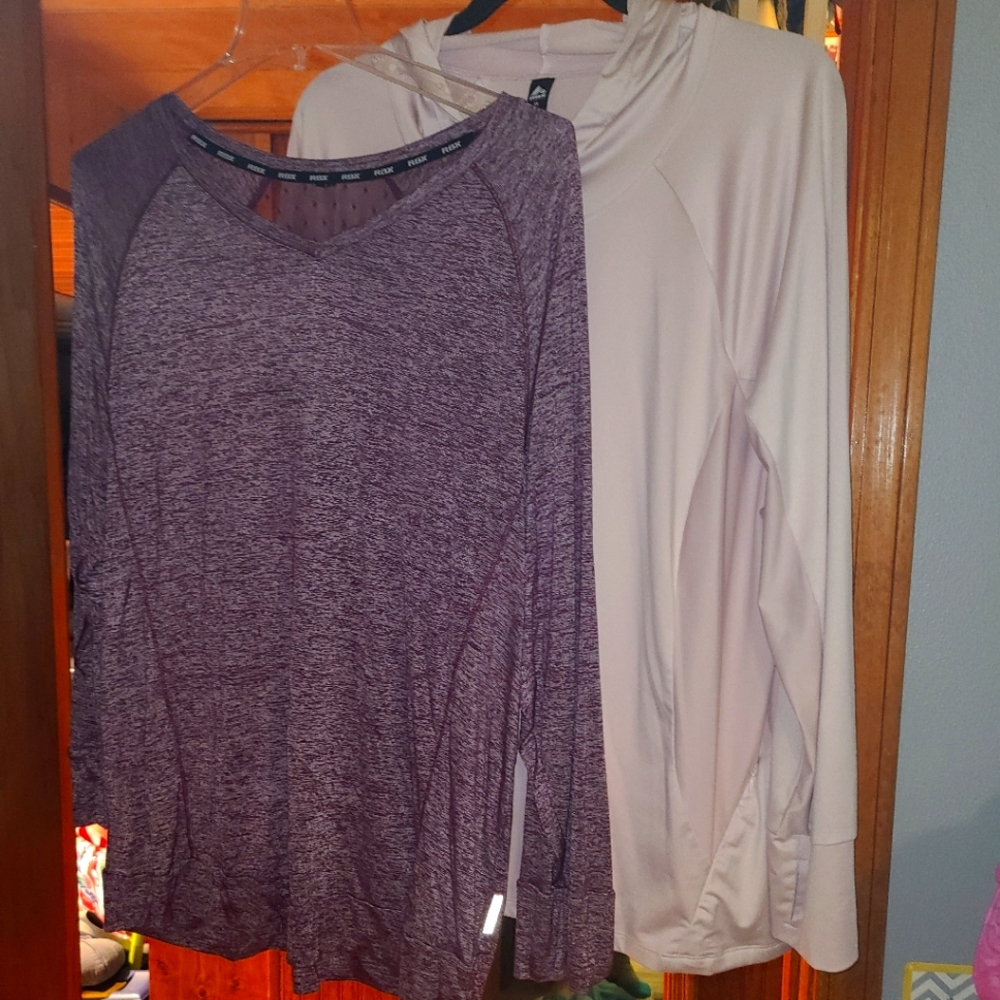 2 reebok womens plus long sleeve shirts